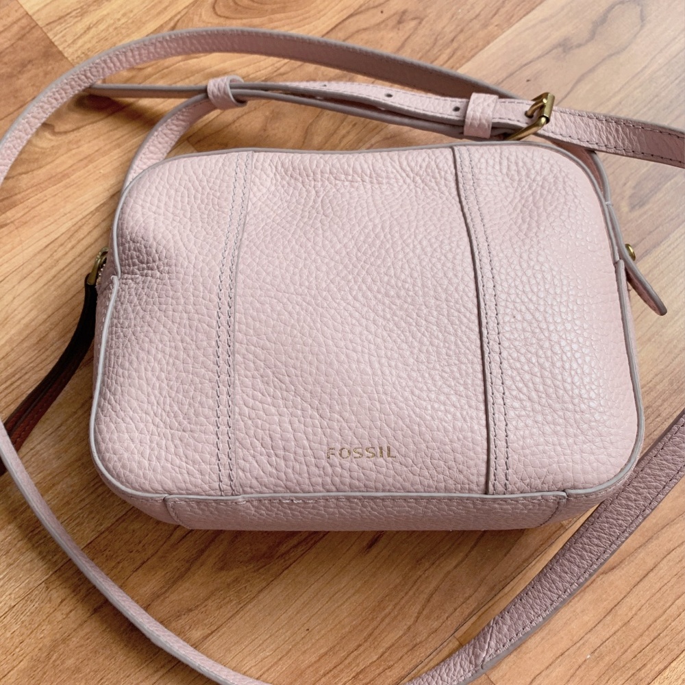 Fossil Gemma Rose Pink Leather Camera Bag